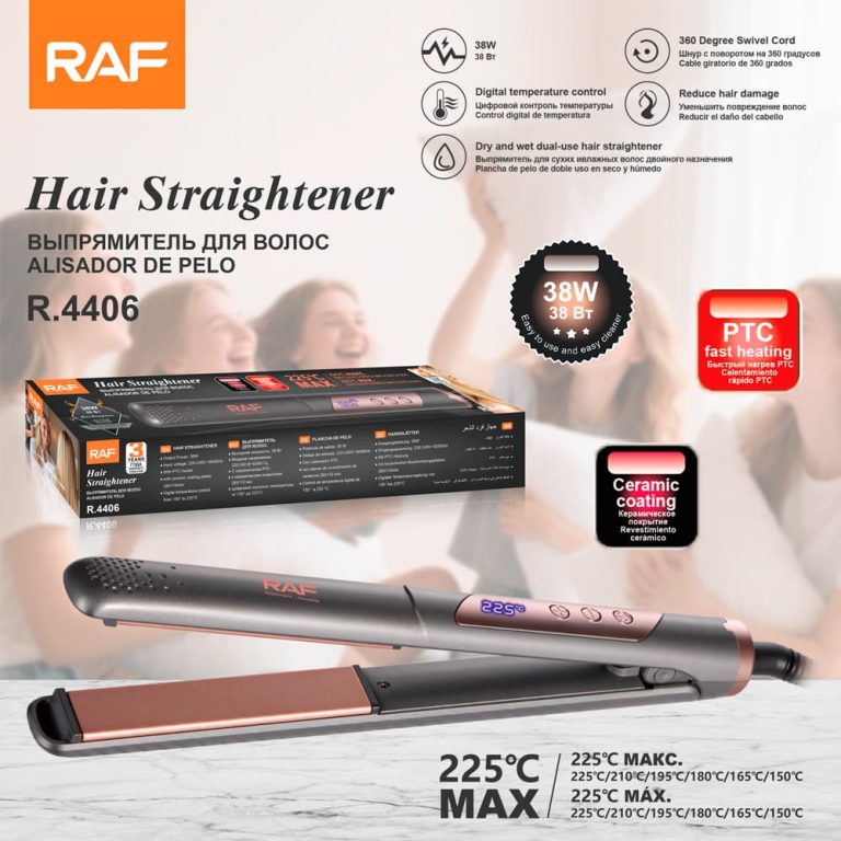 R.4406 Digital Ceramic Flat Iron PTC Plate Custom Private Label Electric for Household Use