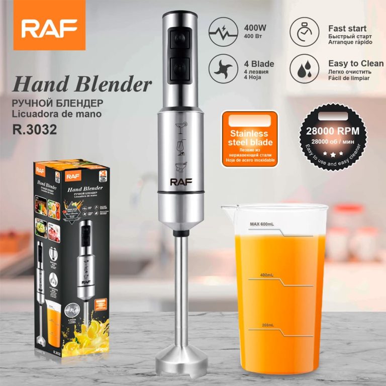 R.3032 Handheld Blender Kitchen Multi-Speed Stainless Steel Electric Stick Food Mixer