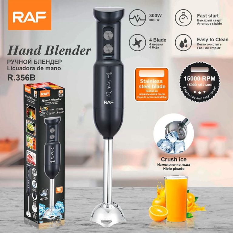 R.356 Handheld Blender Kitchen Multi-Speed Stainless Steel Electric Stick Food Mixer