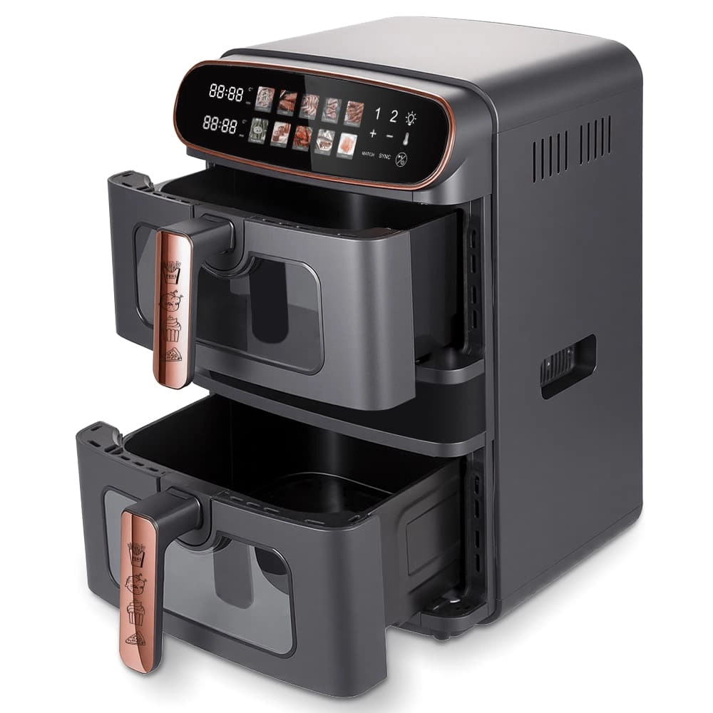 R.5383 12L New Air Fryer 6L+6L Double Stack Dual Drawer Air Fryer
