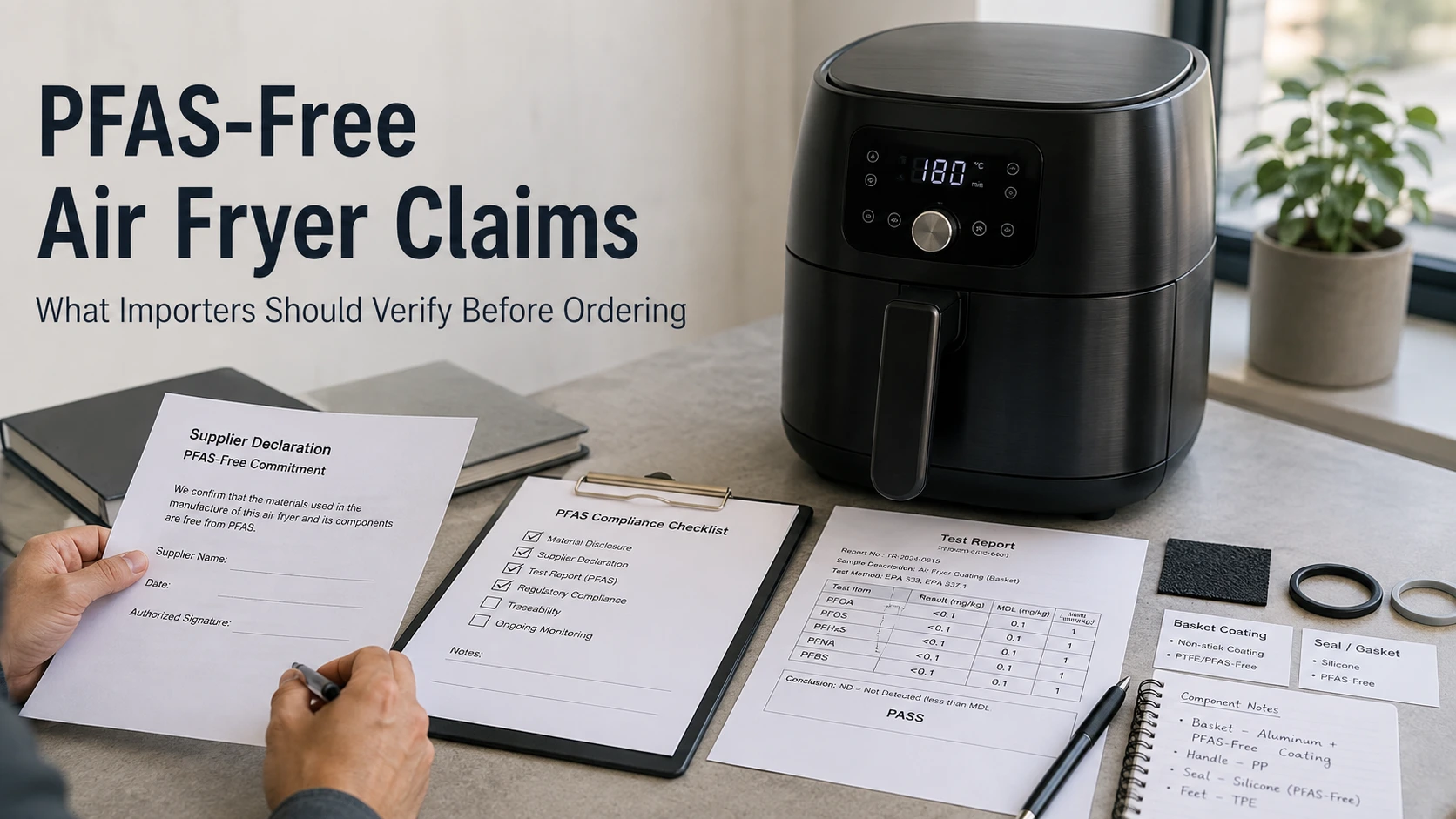 How Importers Can Verify PFAS-Free Air Fryer Claims Supplier Documents, Test Reports and RFQ Checklist